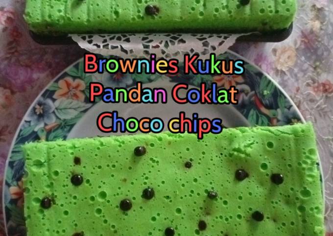 Resep Brownies Kukus Pandan Coklat Choco Chips Oleh Ludfiyanti Cookpad