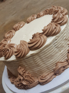 A picture of Chocolate whipped cream frosting.