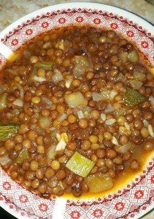 صورة لوصفة عدس وكوسا