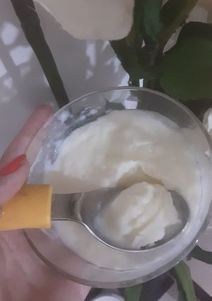 عکسی از دستور 💛بستنی وانیلی بدون ثعلب و خیلی راحت💛