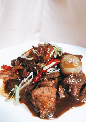 Foto resep Black pepper beef/sapi lada hitam/Bo luc lac/daging ala vietnam