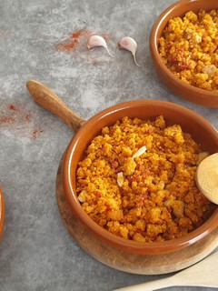 Una foto de Migas con chorizo y panceta
