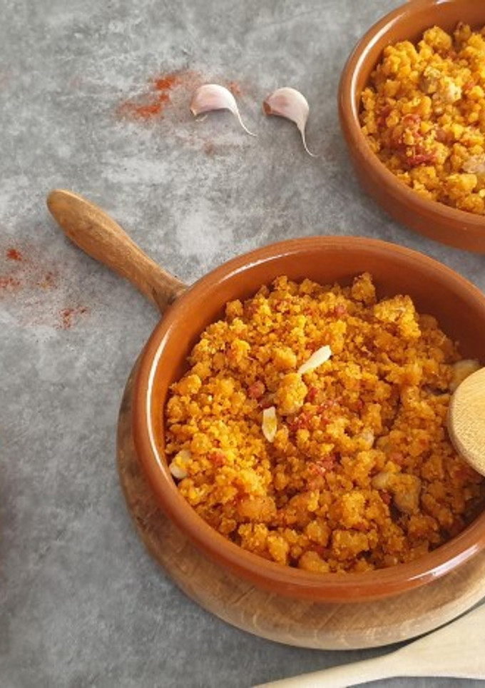 Una foto de Migas con chorizo y panceta
