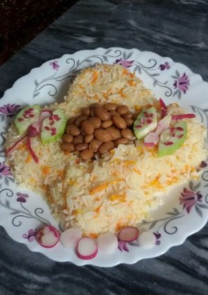 عکسی از دستور هویج پلو با لوبیاچیتی