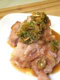 Pan fried chicken with vinaigrette sauce. It's called 