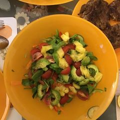 A picture of Avocado and pineapple salad.