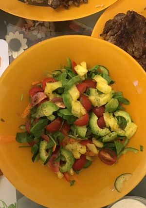 A picture of Avocado and pineapple salad.