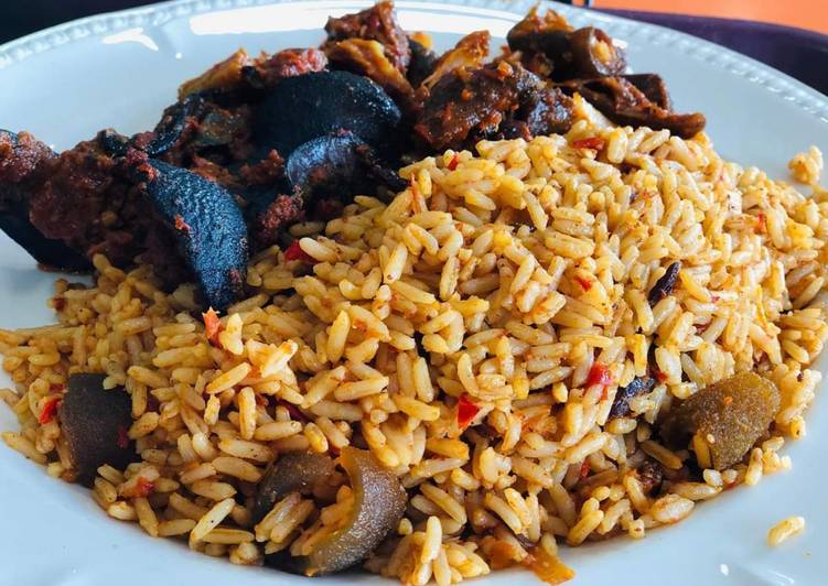 Steps to Make Super Quick Homemade Jollof rice with snail and pomo