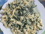 Fideos con acelga con salsa blanca
