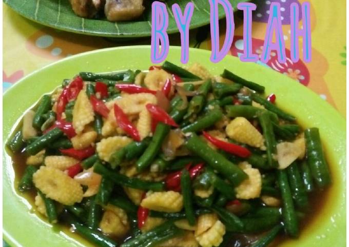 Resep Tumis Kacang Panjang Jagung Muda Oleh Diah Wulansari Cookpad