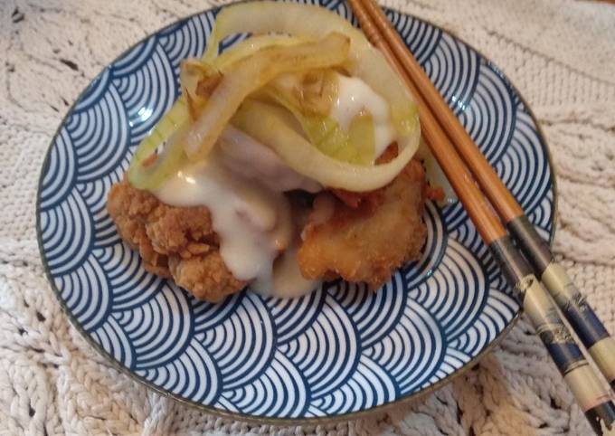 Fried Chicken with Cream and Onion