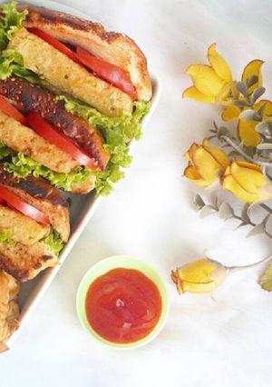 Foto resep Roti isi nugget tahu & tempe