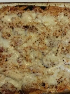 A picture of Baked Ziti with Meatballs and Sausage.