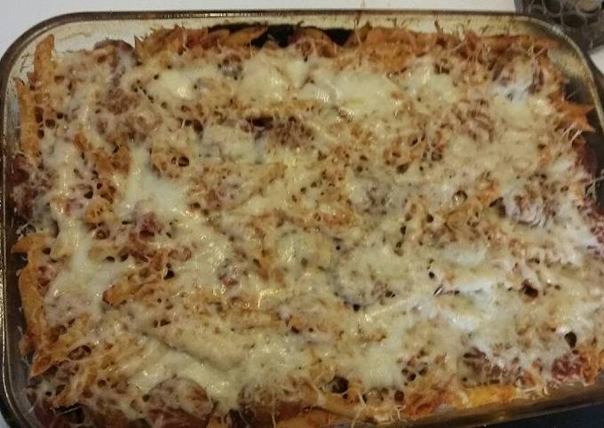 Baked Ziti with Meatballs and Sausage