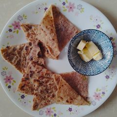#CP# Paratha stuffed with raw singhada A picture of #CP# Paratha stuffed with raw singhada.