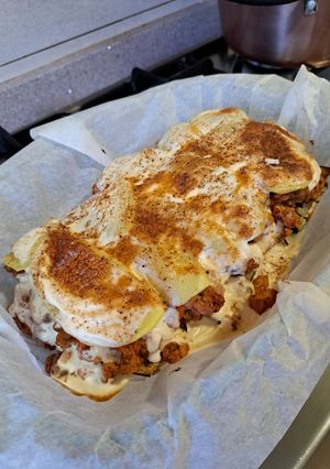 Una foto de Moussaka de berenjena