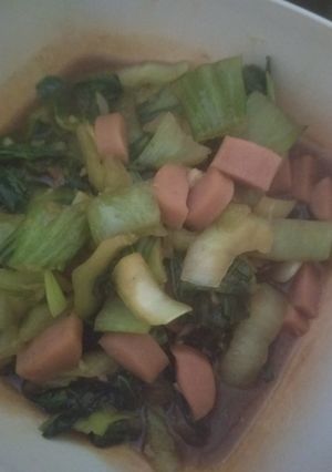 Foto resep Sayur pokcoy kuah sosis