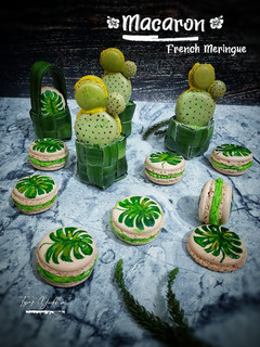 Foto resep Macaron Metode French Meringue With Takir Anyaman Pandan