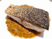 A picture of pan fried salmon