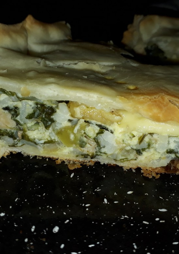 Una foto de Tarta de acelga y pollo bien rápida