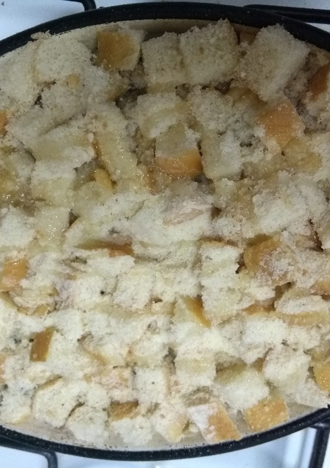 Una foto de Budín de verduras con costra de pan