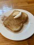 Toast with cinnamon and whip cream on it (^^)
