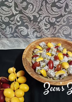 A picture of Fresh Dates and Dragon fruit Salad.