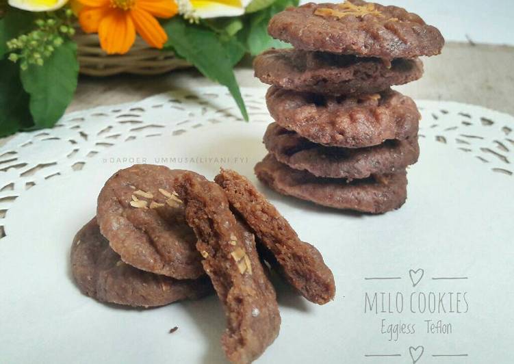 Cara Gampang Menyiapkan Milo Cookies Eggless Teflon/ #pr_adakejunya Anti Gagal