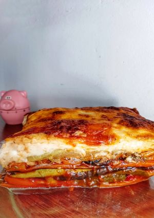 Una foto de Lasagna de verduras 💯Zucchini, 🥕Zapallito,🎃 y 🍆 🙌🏻