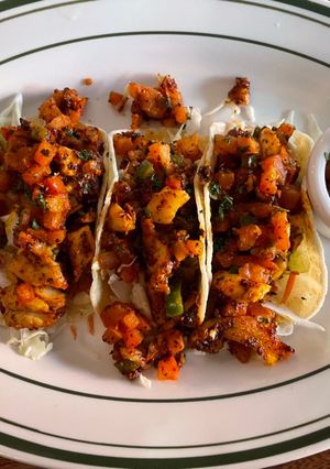 A picture of California Farm Famous Jakes Fish Tacos.