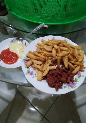 Foto resep Kentang goreng renyah + cheese sauce home made