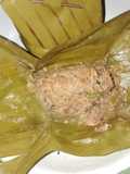 Pepesan udang bumbu kelapa muda