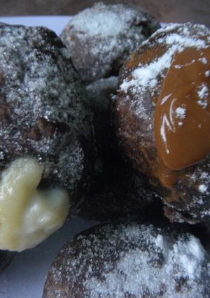 Una foto de Berlinesas o bolas de fraile de chocolate