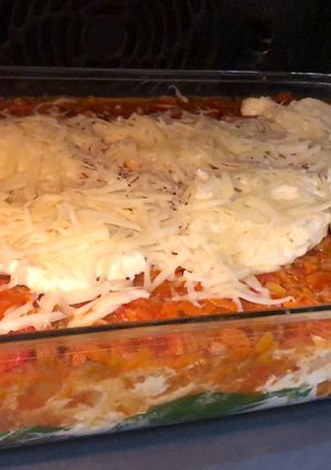 Una foto de Lasaña de acelga, verduras y carne sin masa