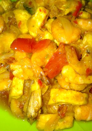 Foto resep Udang Tahu Pedas Manis