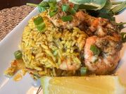 A picture of seafood rice