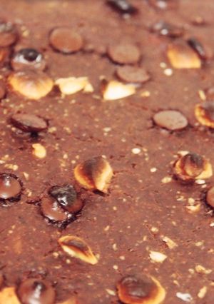 Una foto de Brownie de calabaza vegano