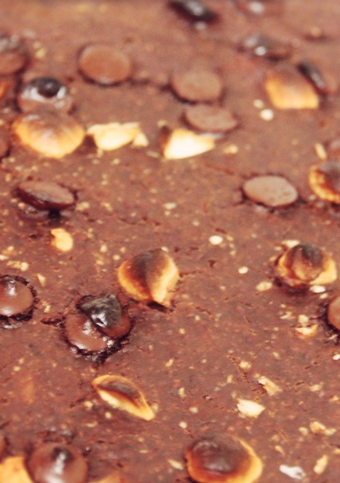 Una foto de Brownie de calabaza vegano