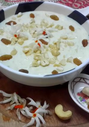 A picture of Lauki kheer /Bottle gourd dessert.