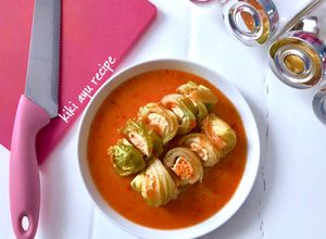 Foto resep Sawi Gulung Isi Tahu Kuah Pedas Manis Ala Kiki Ayu Recipe