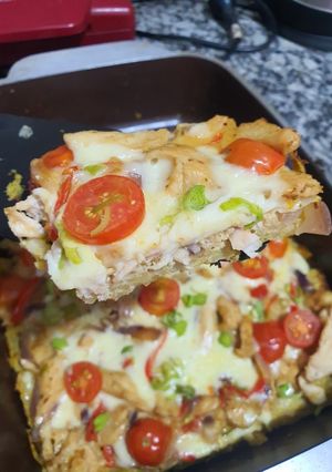 Una foto de Tarta de batata y pollo sin gluten ♡