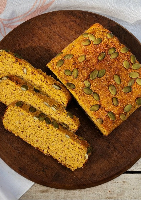 Una foto de 🍞Pan de calabaza sin tacc 🍞sin amasado, muy fácil