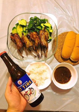 Hình của món Chim cút rô ti.
