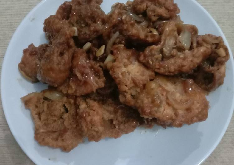 Siap Saji Kulit Ayam Crispy Saos Mentega Ala Warung