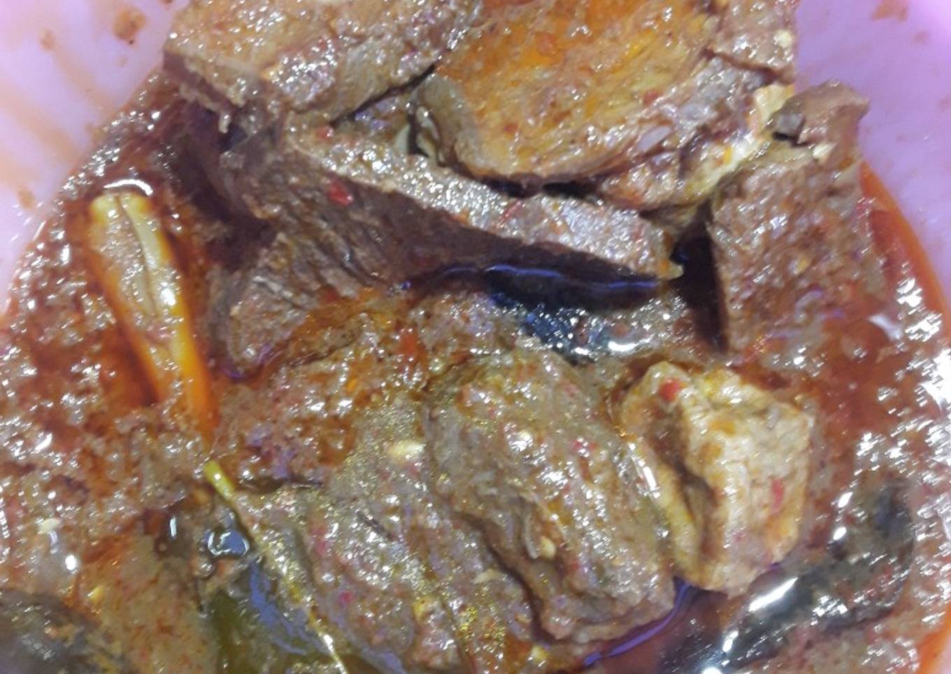 125. Rendang daging sederhana