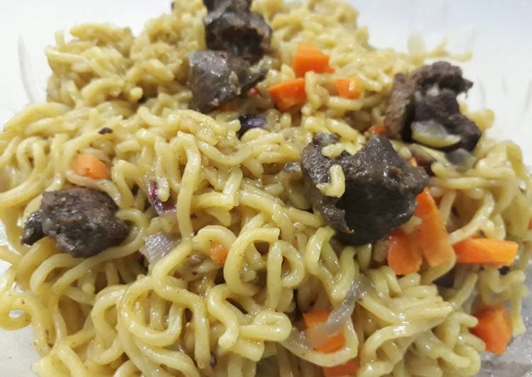 Noddles with liver meat