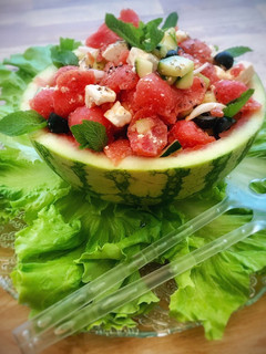Una foto de Ensalada de sandía y feta