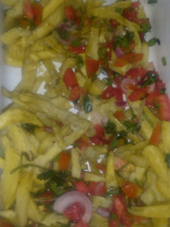 A picture of Chips kachumbari.