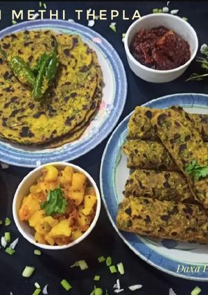 A picture of Gujarati Methi Thepla (Fenugreek Flatbread).