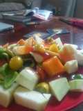 Zucchini Salad with Peppers and Yellow Pear Tomatoes